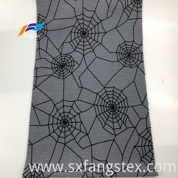 100% Polyester Floral Printed Flock Crepe Abaya Fabric 3